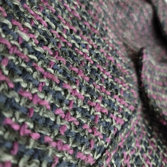 NWOT Northern Reflections Tweed Pattern Belted Capelet Sz M Violet/Indigo/Grey - Picture 6 of 9